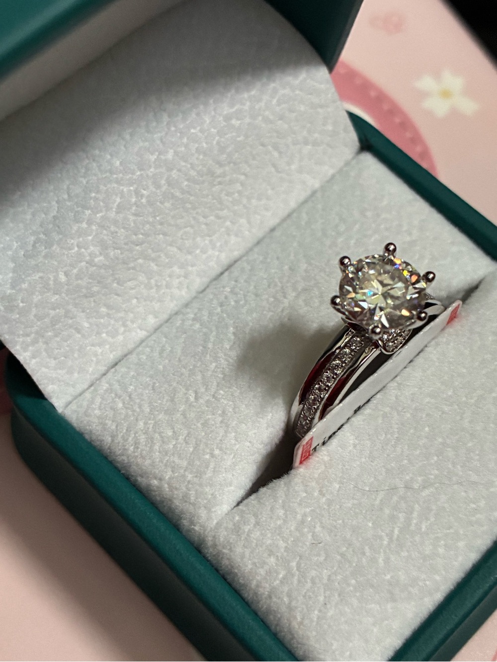 GRA Certified Moissanite 2 Carat Solitaire Ring in 925 Sterling Silver Size 9 - Picture 6 of 8